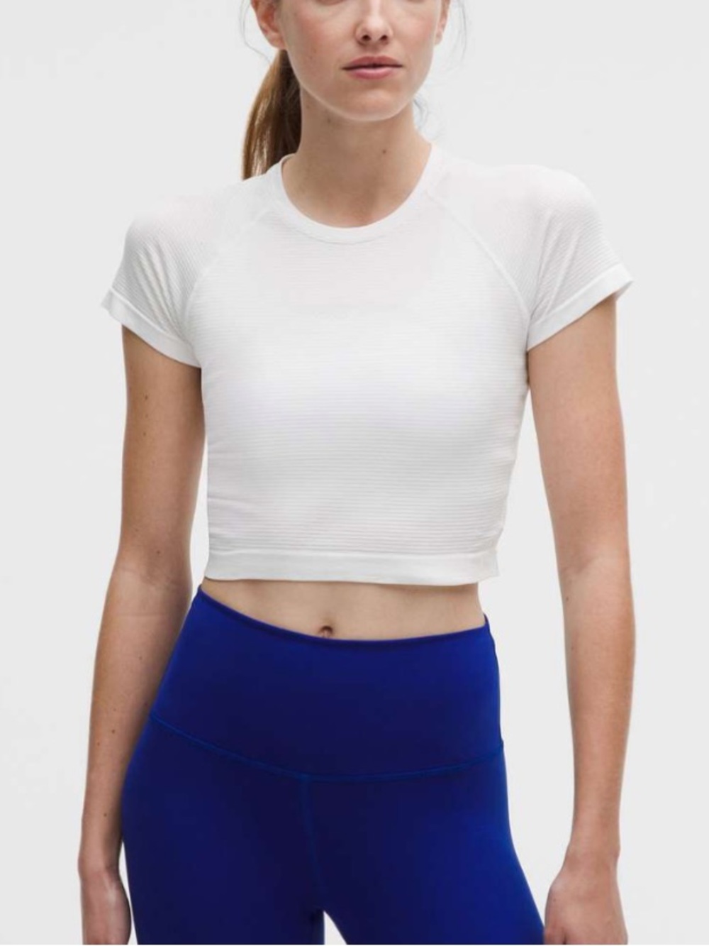 Lululemon Swiftly Tech Cropped Short-Sleeve Shirt 2.0 White size 2